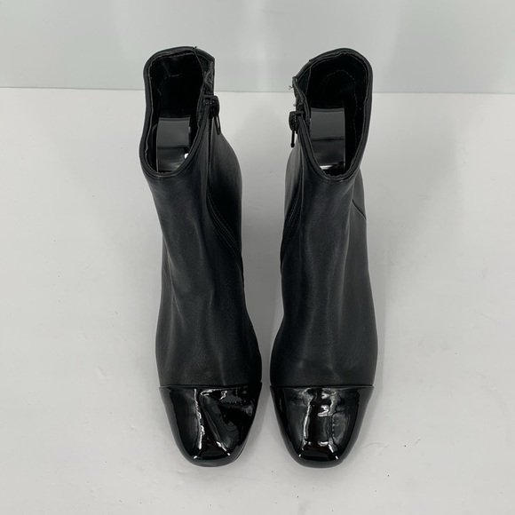 Steve Madden Jaslynn black leather ankle boot shoe spectator chunky heel 6 - Picture 3 of 7